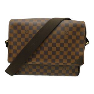 Louis Vuitton Damier Shelton MM Shoulder Bag Diagonal Shawl Damier Ebene Brown